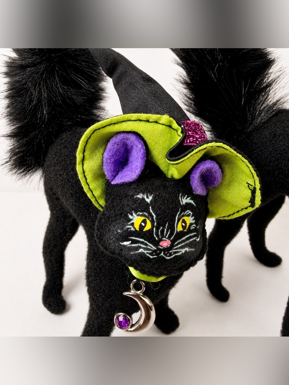 Annalee Black Cat Pair Halloween Decor Bendable Vintage Dolls - Picture 5 of 12